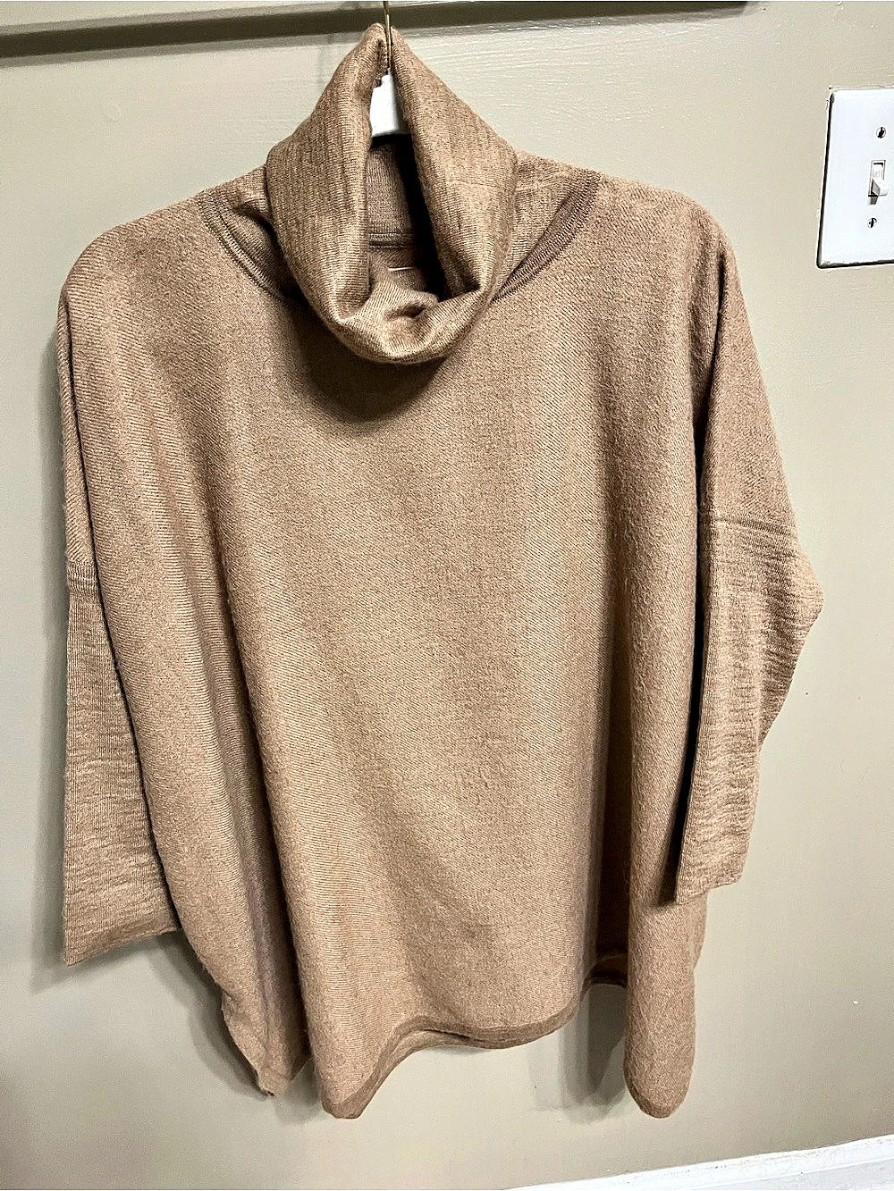 Cuyana Cowl Neck Sweater in Tan